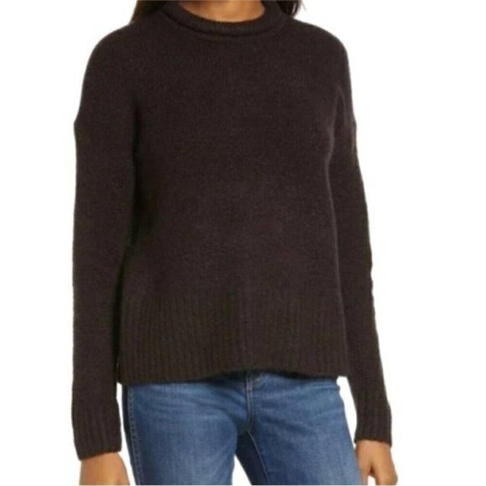 Madewell Luke Puff Neck Trim Pullover Sweater Wool Alpaca Blend